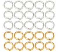 SOFPLATE 1 boîte de 600 anneaux Fendus à Double Boucle de 6 mm en Vrac Or Argent Petit Métal Rond en Laiton pour Porte Clés Connecteurs pour la Fabrication de Bijoux Fournitures de Bricolage Collier B