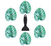 SOFPLATE 10 pièces Autocollants antidérapants en forme de feuilles pour baignoire Autocollants de douche avec racle de qualité supérieure Adhésifs PVC verts Durables Poignées de sécurité pour douche A