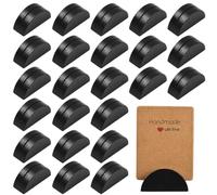 SOFPLATE 24 Support de Numéro de Table en Bois Noir pour Mariage Petit Support Semi Circulaire Rustique pour Marque Places Centre de Table Réception Fête Anniversaire