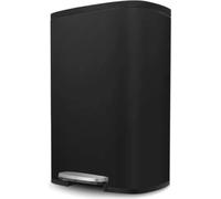 Soft Step Poubelle à pédale de luxe - 50L Poubelle en inox - noire, résistante aux empreintes digitales avec Softclose & antidérapant