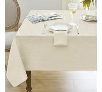 Softalker Grandes nappes rectangulaires crème 152x305 cm en lin texturé - Nappe de jardin imperméable, résistante aux taches et aux plis - Pour tables rectangulaires de 6/8 pieds - Décor pour fête de