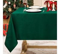 Softalker Nappes Vert Rectangulaire 320x140 cm Jacquard à Rayures Nappe Anti Tache Déperlante Extérieur Grande Taille Élégante Protection de Table pour Salle à Manger Cuisine Jardin 12 à 14 Places