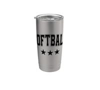 Softball All Black Stars Texte rétro classique Gobelet isotherme en acier inoxydable double paroi
