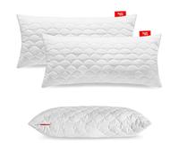 Softimi Oreiller Premium Piqué Set de 2 oreillers 40x90 cm - Antiallergique - Anti-Acariens - Inodore Utilisable immédiatement - avec réglage de la dureté (Set de 2 oreillers 40x90 cm)