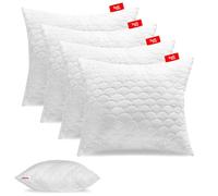 Softimi Oreiller Premium Piqué Set de 4 oreillers 70x90 cm - Antiallergique - Anti-Acariens - Inodore Utilisable immédiatement - avec réglage de la dureté (Set de 4 oreillers 70x90 cm)