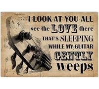 Softly Weep Bass Guitar Wall Decor Kitchen Decor Wall Decor Poster Metal Sign 20,3 x 30,5 cm
