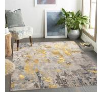 Softlyle Tapis Extra Grand 200x290cm Tapis Salon Lavable Antidérapant Moelleux et pour Chambre à Coucher Modern Abstract Gold