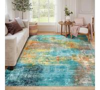 Softlyle Tapis Extra Grand 200x290cm Tapis Salon Lavable Antidérapant Moelleux et pour Chambre à Coucher Modern Abstract Blue