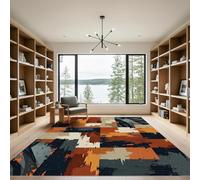 Softlyle Tapis Extra Grand 200x290cm Tapis Salon Lavable Antidérapant Moelleux et pour Chambre à Coucher Modern Abstract Geometric Navy Blue