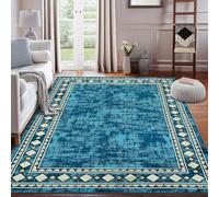 Softlyle Tapis Extra Grand 200x290cm Tapis Salon Lavable Antidérapant Moelleux et pour Chambre à Coucher Modern Geometric Blue