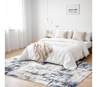 Softlyle Tapis Extra Grand 200x290cm Tapis Salon Lavable Antidérapant Moelleux et pour Chambre à Coucher Abstract Modern White