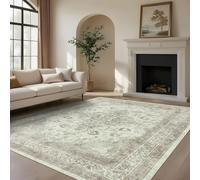 Softlyle Tapis Extra Grand 200x290cm Tapis Salon Lavable Antidérapant Moelleux et pour Chambre à Coucher Modern Traditional Floral Beige