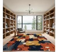 Softlyle Tapis Extra Grand 200x290cm Tapis Salon Lavable Antidérapant Moelleux et pour Chambre à Coucher Abstract Modern Navy Blue