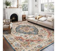 Softlyle Tapis Extra Grand 200x290cm Tapis Salon Lavable Antidérapant Moelleux et pour Chambre à Coucher Traditional Blue