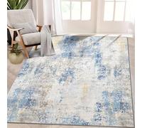 Softlyle Tapis Extra Grand 200x290cm Tapis Salon Lavable Antidérapant Moelleux et pour Chambre à Coucher Abstract Blue