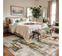 Softlyle Tapis Extra Grand 200x290cm Tapis Salon Lavable Antidérapant Moelleux et pour Chambre à Coucher Modern Abstract Beige