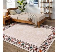 Softlyle Tapis Extra Grand 200x290cm Tapis Salon Lavable Antidérapant Moelleux et pour Chambre à Coucher Modern Geometric Beige