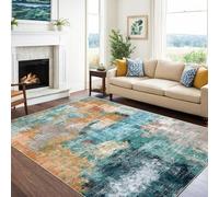 Softlyle Tapis Extra Grand 200x290cm Tapis Salon Lavable Antidérapant Moelleux et pour Chambre à Coucher Modern Abstract Blue