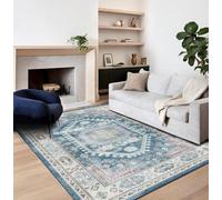 Softlyle Tapis Extra Grand 200x290cm Tapis Salon Lavable Antidérapant Moelleux et pour Chambre à Coucher Traditional Blue
