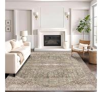 Softlyle Tapis Extra Grand 200x290cm Tapis Salon Lavable Antidérapant Moelleux et pour Chambre à Coucher TraditionalTraditional Geometric Beige