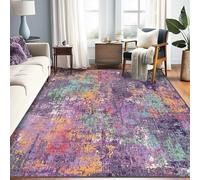 Softlyle Tapis Extra Grand 200x290cm Tapis Salon Lavable Antidérapant Moelleux et pour Chambre à Coucher Abstract Purple