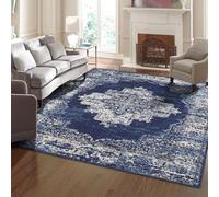 Softlyle Tapis Extra Grand 200x290cm Tapis Salon Lavable Antidérapant Moelleux et pour Chambre à Coucher Traditional Vintage Blue