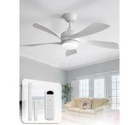 Sofucor 114cm Ventilateur de Plafond avec Lumière, Télécommande, Wifi, 6 Vitesses, Minuterie, 3 Réglages de Couleur, DC, Silencieux LED Lampe Ventilateur de Plafond Pour Chambre Salon
