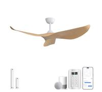 Sofucor 132 cm Smart Ventilateur de plafond avec Alexa/APP/WIFI, Télécommande, DC, Minuterie, 6 Vitesses, Silencieux Ventilateur de Plafond sans éclairage pour Chambre à coucher Salon