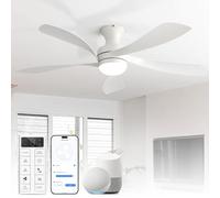 Sofucor 132 cm Smart Ventilateur de Plafond avec Lumière, Alexa/App, Wifi | Télécommande, 6 Vitesses, Minuterie, 3 Réglages de Couleur, Silencieux DC, Réversibles, pour Chambre Salon