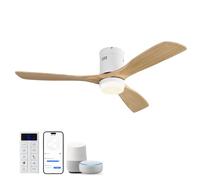 Sofucor 132 cm Smart Ventilateur de Plafond avec Lumière, Compatible Alexa/APP/WIFI, Télécommande, 3 Températures de couleur, Minuterie, 6 vitesses, Moteur DC Silencieux pour Chambre à Coucher