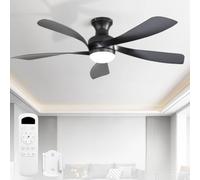 Sofucor 132 cm Ventilateur de Plafond avec Lumière, Télécommande | 6 Vitesses, Minuterie, 3 Réglages de Couleur, DC, Silencieux LED Lampe, pour Chambre Salon