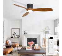 Sofucor 132 cm Ventilateur Plafond avec Lumière et Télécommande, LED | Dimmable Lampe, 3 Réglages de Couleur, 6 Vitesses, Minuterie, Silencieux DC Réversibles, pour Chambre, Cuisine