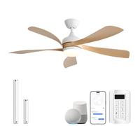 Sofucor 132cm Smart Ventilateur de Plafond avec Lumière, Alexa/App | Télécommande, Wifi, 6 Vitesses, Minuterie, 3 Réglages de Couleur, Silencieux DC, Pour Chambre