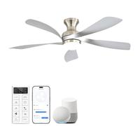 Sofucor 132cm Smart Ventilateur de Plafond avec Lumière, Alexa/App/Wifi, Télécommande, 6 Vitesses, Minuterie, 3 Réglages de Couleur, DC, Silencieux Ventilateur de Plafond pour Chambre Salon