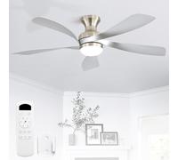 Sofucor 132cm Ventilateur de Plafond avec Lumière, Télécommande, Wifi, 6 Vitesses, Minuterie, 3 Réglages de Couleur, DC, Silencieux LED Lampe Ventilateur de Plafond pour Chambre Salon
