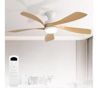 Sofucor 132cm Ventilateur de Plafond avec Lumière, Télécommande, Wifi, 6 Vitesses, Minuterie, 3 Réglages de Couleur, DC, Silencieux LED Lampe Ventilateur de Plafond pour Chambre Salon