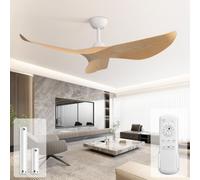 Sofucor 97 cm Ventilateur de Plafond avec Télécommande | sans éclairage, 3 Pales, 6 Vitesses, Minuterie, Silencieux DC Moteur, Mode été et Hiver, pour Chambre, Salon, Cuisin
