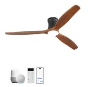 Sofucor Smart Ventilateur de Plafond avec Lumière, Bois Massif, Alexa, APP | 132cm, WiFi, Télécommande, DC, 3 Températures de Couleur, Minuterie, 6 Vitesses pour Salon