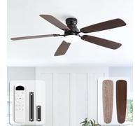 Sofucor Ventilateur Plafond avec Lumiere, 132 cm Dimmable Lampe Ventilateur Plafond LED, Telecommande, 6 Vitesses, Silencieux DC Réversibles, Minuterie pour Chambre