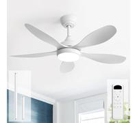 Sofucor Ventilateur Plafond avec Lumiere et Telecommande, 107cm, Silencieux DC Réversibles, Minuterie, 6 Vitesses, LED Lampe Ventilateur Plafond pour Salons Chambre