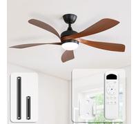 Sofucor Ventilateur Plafond avec Lumiere et Telecommande, 132 cm Dimmable Lampe Ventilateur Plafond LED, 6 Vitesses, DC Silencieux Réversibles, Minuterie, pour Chambre