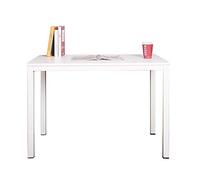 sogesfurniture Bureau Informatique en Bois et Acier, Meuble de Bureau pour Ordinateur Poste de Travail Table d’étude Table Salle à Manger pour Maison Bureau, 100x60x75cm,Blanc AC3W-100-SF