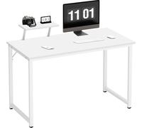SogesHome Bureau d'ordinateur avec étagères de rangement pour salle à manger, salon, cuisine, 100 x 50 cm,blanc