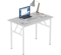 SogesHome Bureau d'ordinateur Pliant, 100 x 60 x 75 cm, Bureau PC, Convient pour Bureau, Table à Manger, Table de Conférence, Blanc