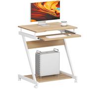 SogesHome Bureau d'ordinateur sur roulettes avec plateau coulissant pour clavier pour la maison et le bureau,érable blanc