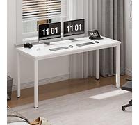 SogesHome Bureau d'ordinateur Table pour Ordinateur PC avec Cadre en Métal Postes de Travail Informatiques Table Compacte pour Bureau à Domicile 120 x 60x 75 cm Blanc