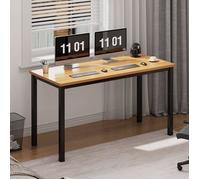 SogesHome Bureau Informatique, Bureau,Cadre en métal, pour Chambre de Bureau à Domicile,100 x 60x 75 cm,Teck et Noir