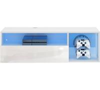 Sogeshome Meuble TV suspendu avec lumières LED 100 cm avec manette de jeu et crochet pour casque
