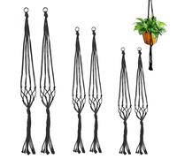 SOGHO Lot de 6 pots suspendus en macramé - Corde en coton - Pot de fleurs suspendu pour plantes - Support de suspension - Panier à plantes suspendu pour l'intérieur et l'extérieur - Plafonds - Balcons