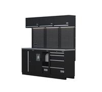Sogi ARR-OFF-2040 Ameublement modulaire en tôle pour atelier et garage - plateau en acier inoxydable - 2040x466x2000 mm